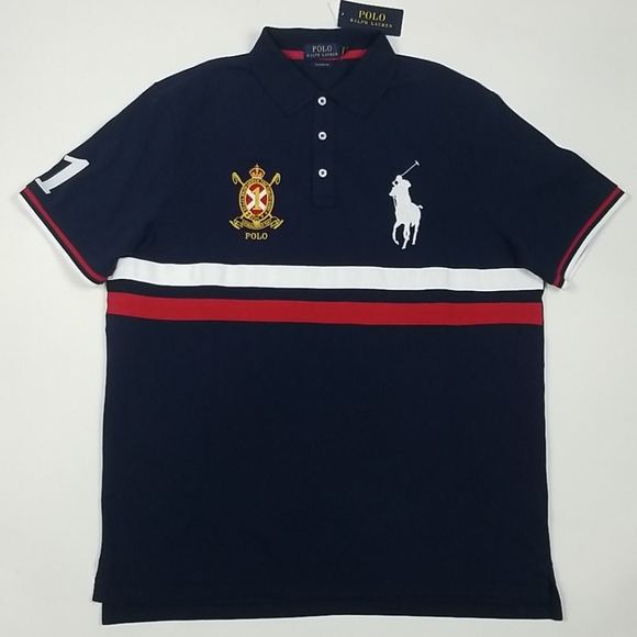 white and gold ralph lauren polo shirt